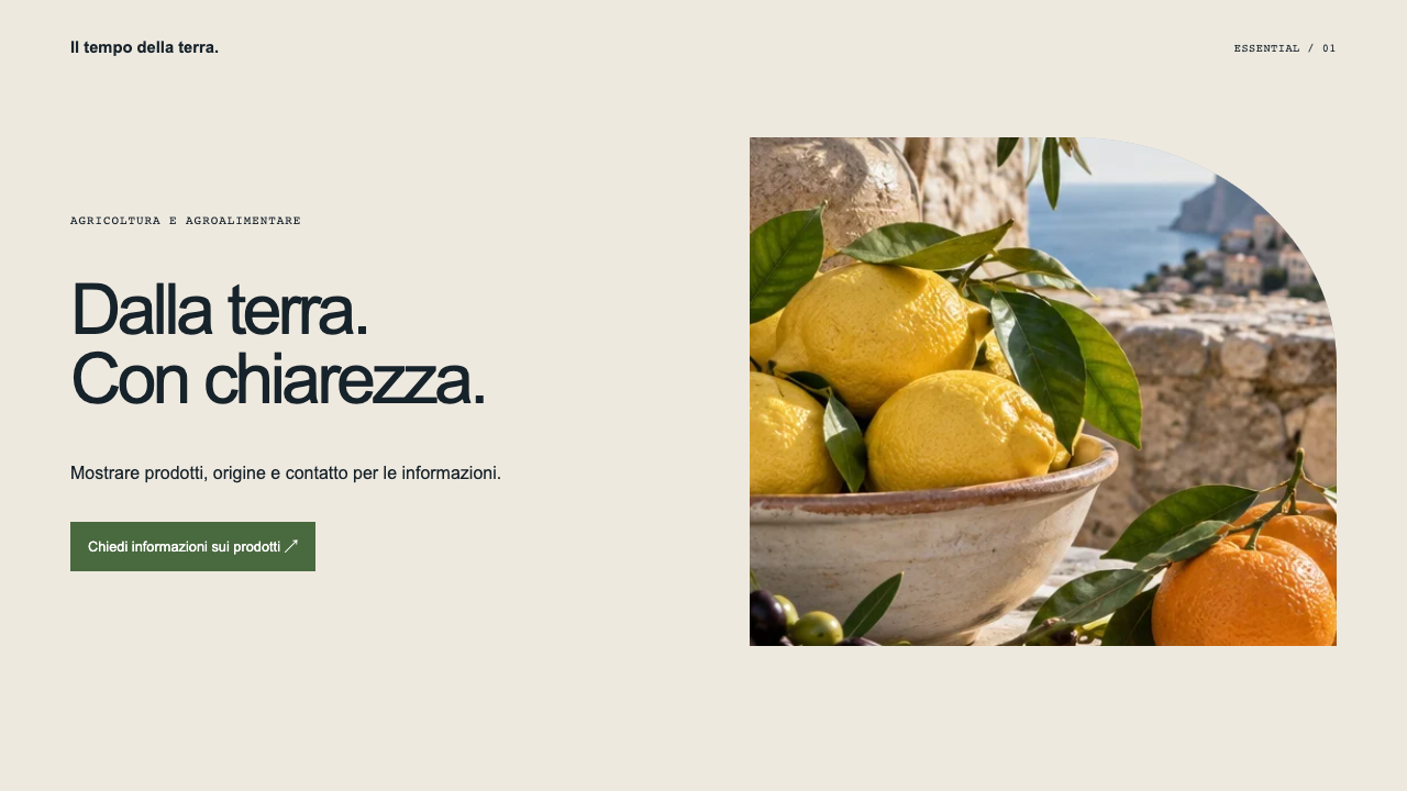 Composizione illustrativa Essential: Agricoltura e agroalimentare
