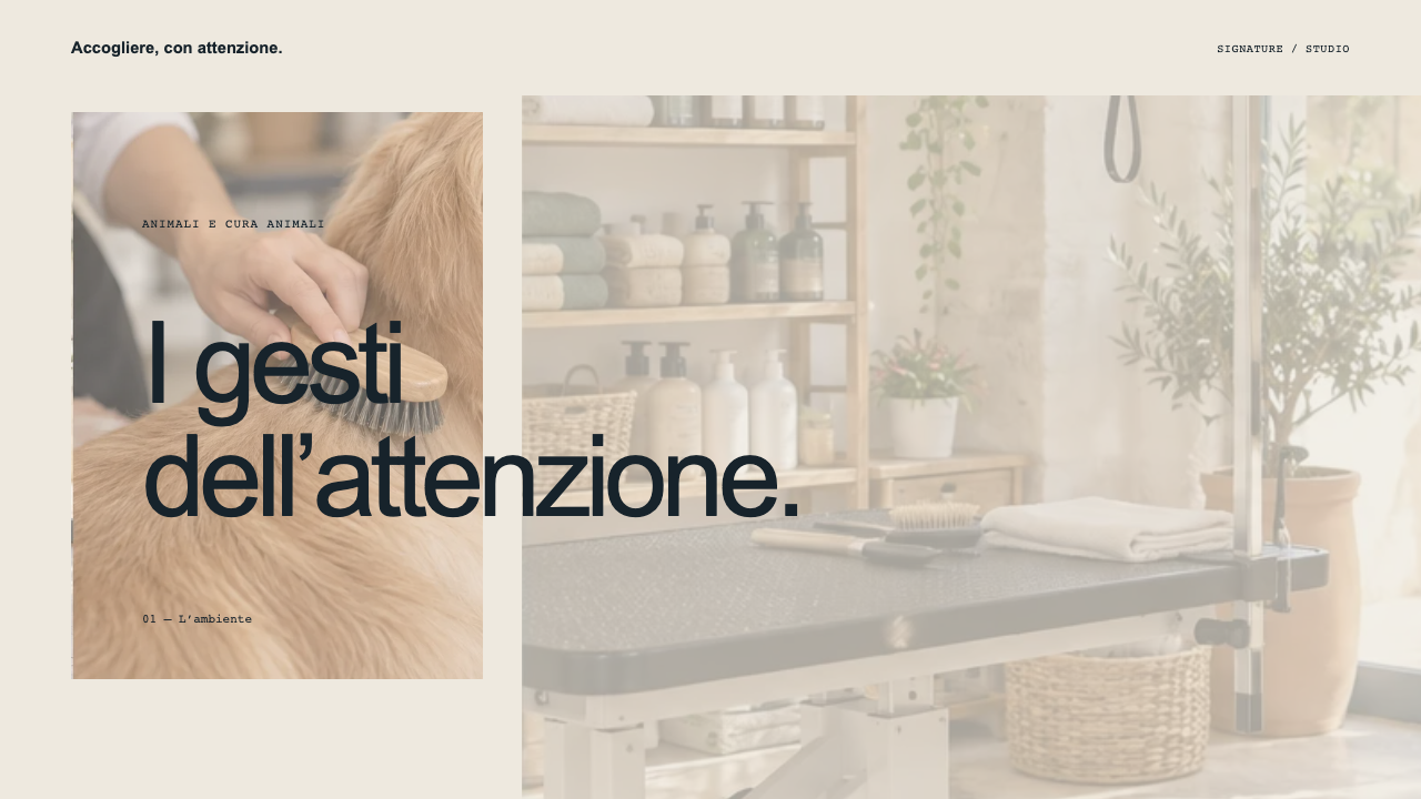 Composizione illustrativa Signature: Animali e cura animali