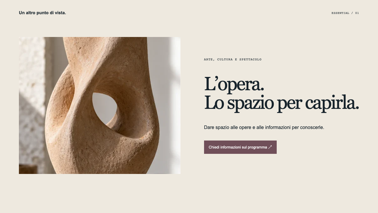 Composizione illustrativa Essential: Arte, cultura e spettacolo