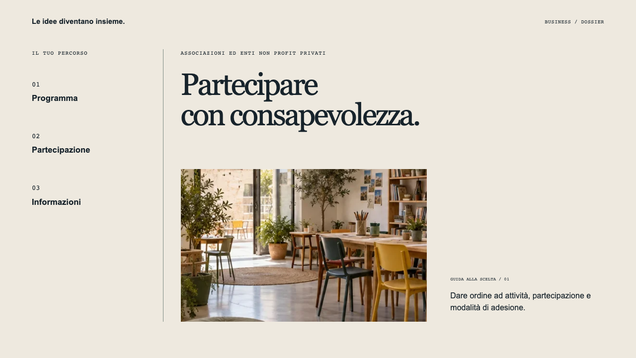 Composizione illustrativa Business: Associazioni ed enti non profit privati