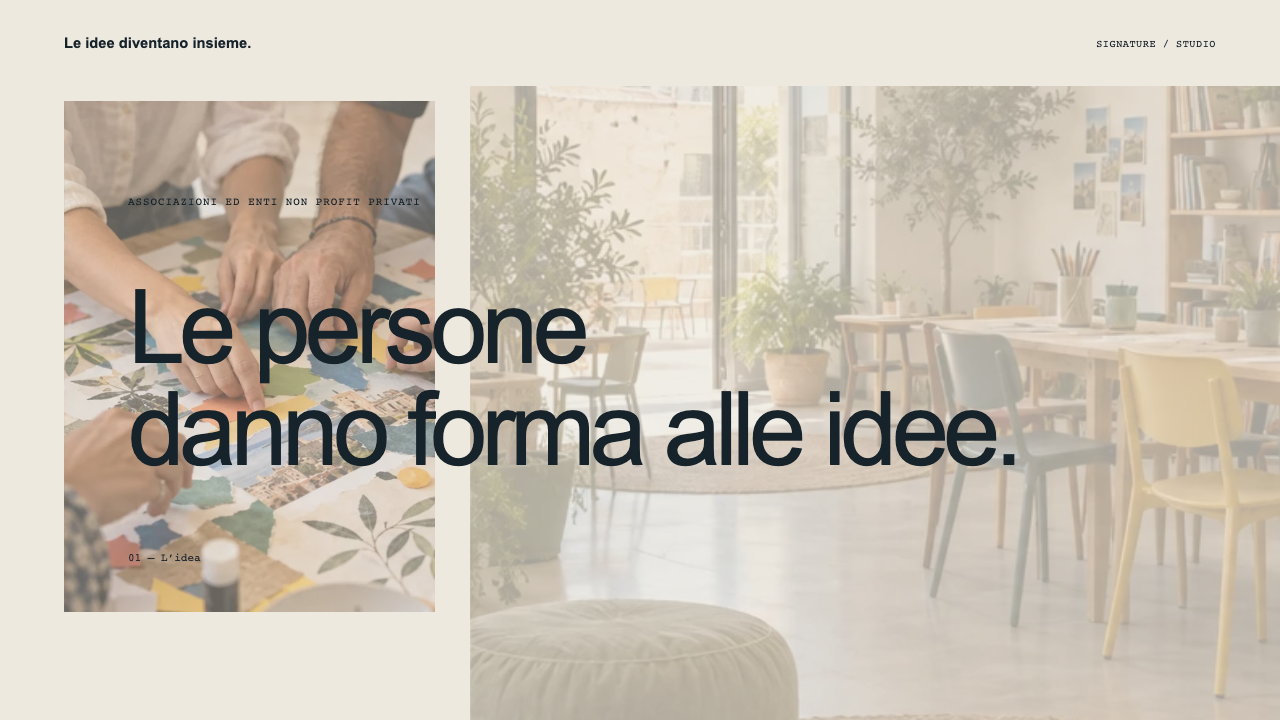 Composizione illustrativa Signature: Associazioni ed enti non profit privati