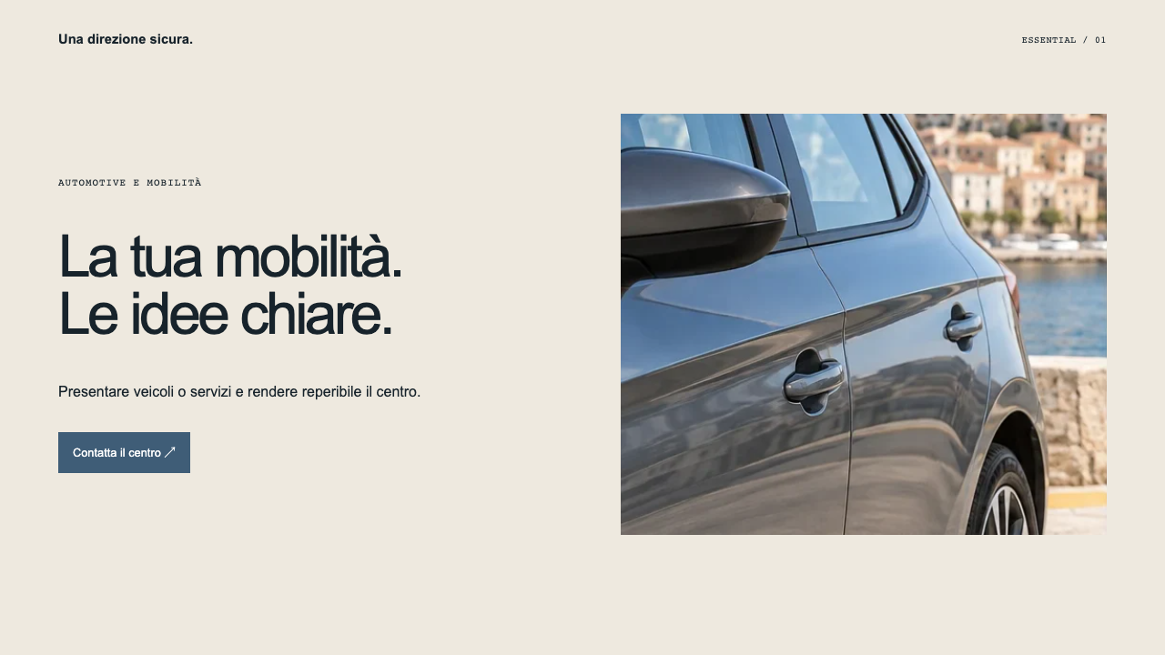 Composizione illustrativa Essential: Automotive e mobilità