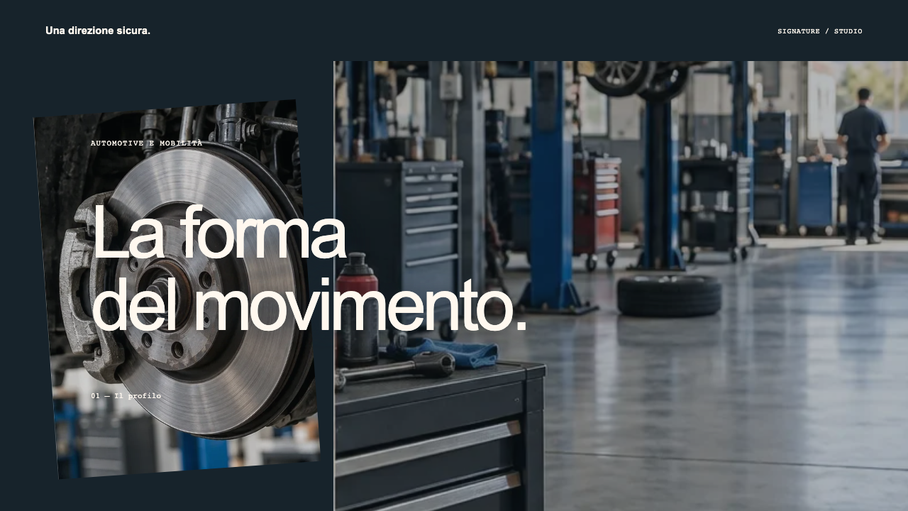 Composizione illustrativa Signature: Automotive e mobilità