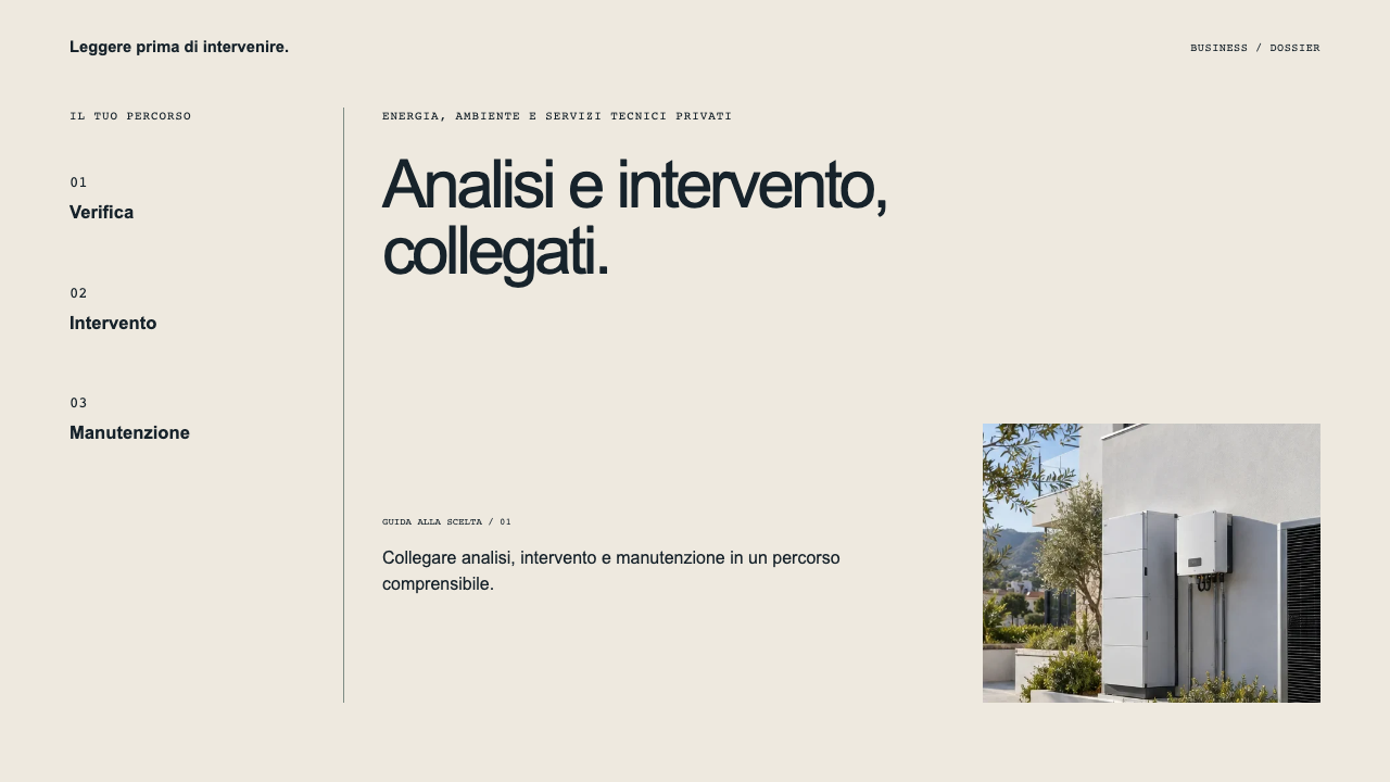 Composizione illustrativa Business: Energia, ambiente e servizi tecnici privati