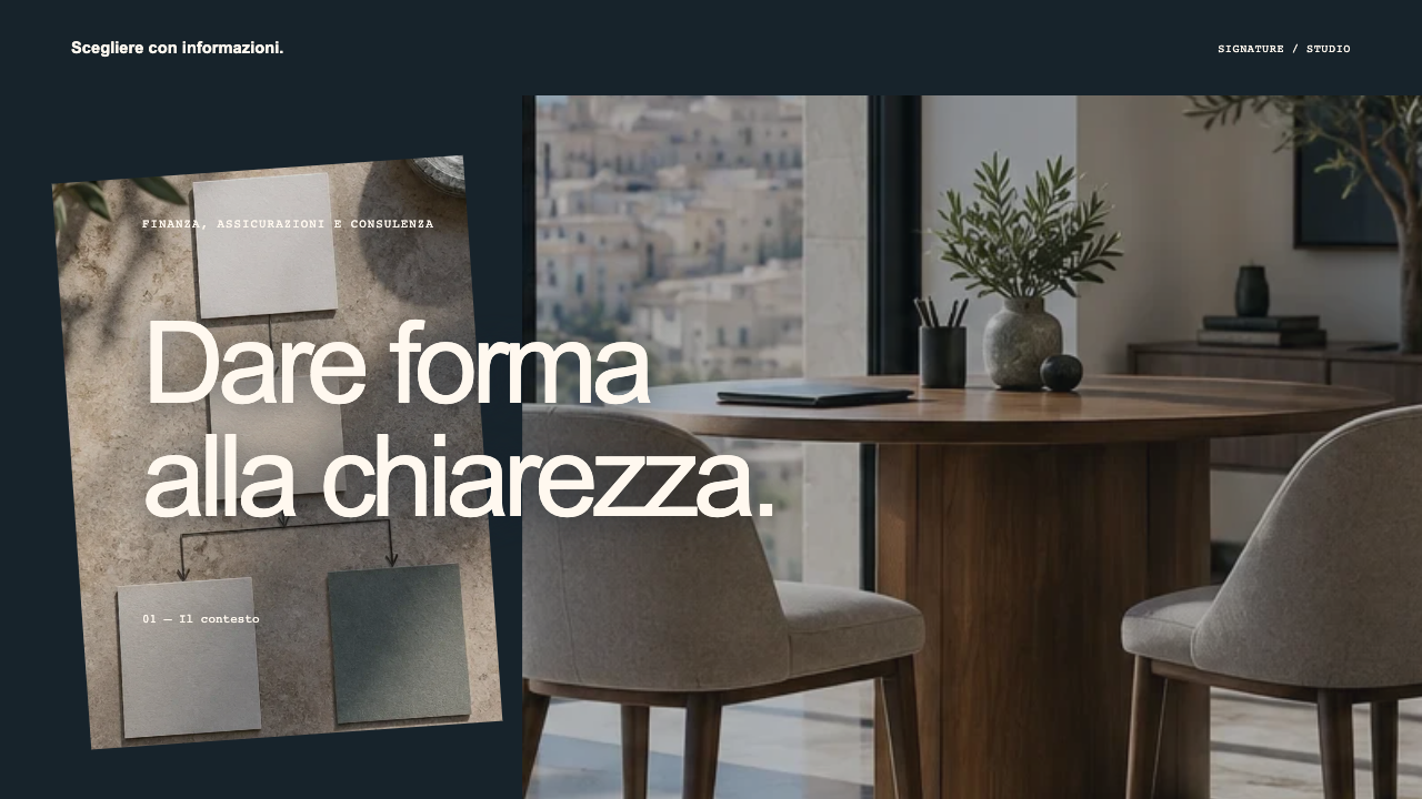 Composizione illustrativa Signature: Finanza, assicurazioni e consulenza