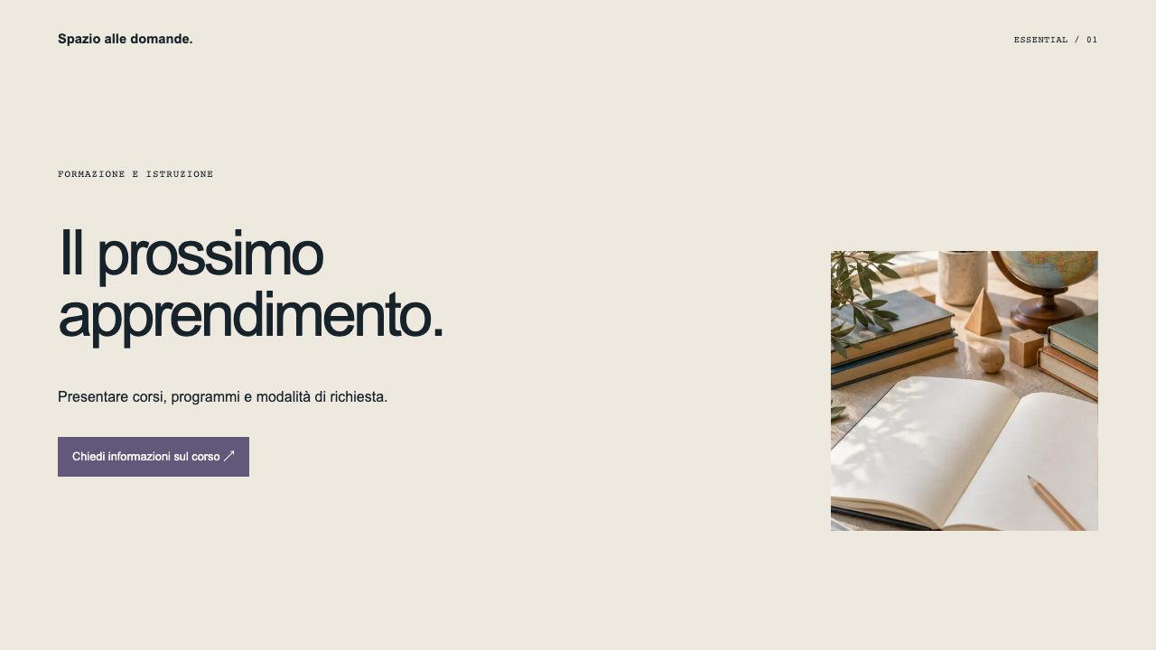 Composizione illustrativa Essential: Formazione e istruzione