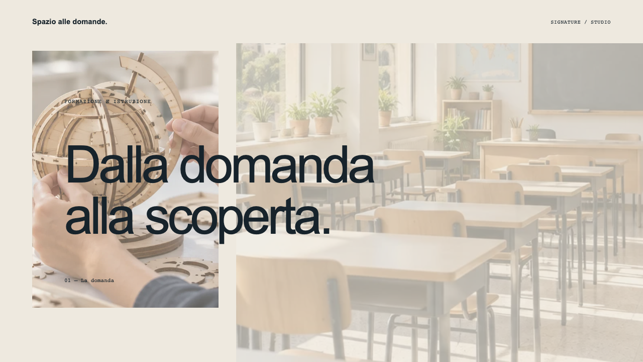Composizione illustrativa Signature: Formazione e istruzione