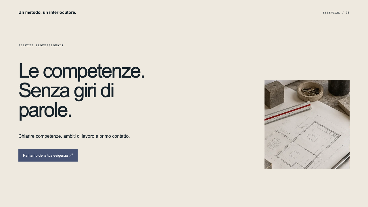 Composizione illustrativa Essential: Servizi professionali